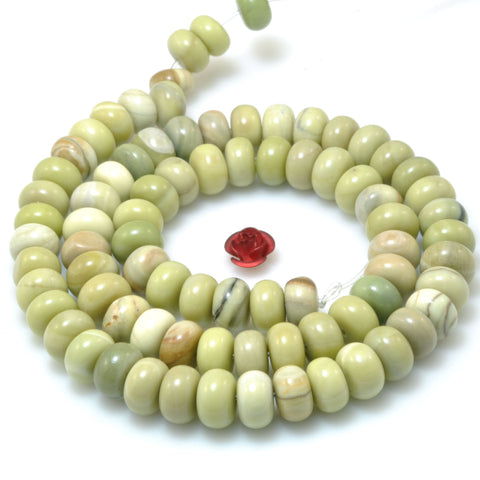 Natural Butter Jade smooth rondelle beads green stone wholesale loose gemstones for jewelry making diy bracelet necklace