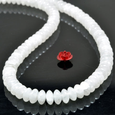 Natural White Jade smooth disc rondelle beads stone wholesale loose gemstones for  jewelry making DIY bracelet necklace