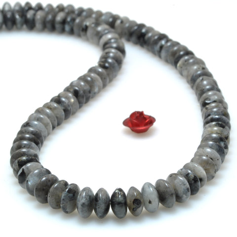 Natural Black Labradorite smooth disc rondelle beads wholesale loose gemstone for jewelry making bracelets necklace diy