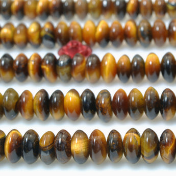 Natural Yellow Tiger Eye Stone smooth disc rondelle beads loose gemstones for  jewelry making DIY bracelet necklace