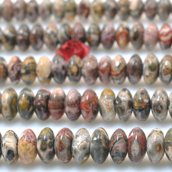 Natural Leopard Skin Jasper smooth disc rondelle beads loose gemstones for  jewelry making DIY bracelet necklace