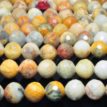 Natural Yellow Crazy Lace Agate Mini faceted round beads wholesale gemstone jewelry making diy bracelet necklace