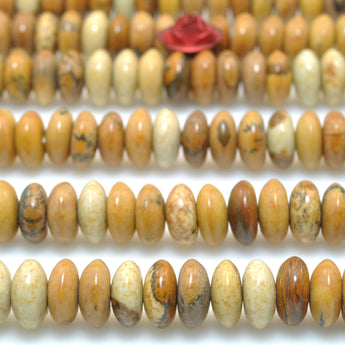 Natural Picture Jasper smooth disc rondelle beads stone wholesale loose gemstones for  jewelry making DIY bracelet necklace