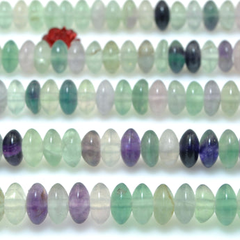 Natural Rainbow Fluorite smooth disc rondelle beads Purple Green Crystal wholesale loose gemstones for  jewelry making DIY bracelet necklace