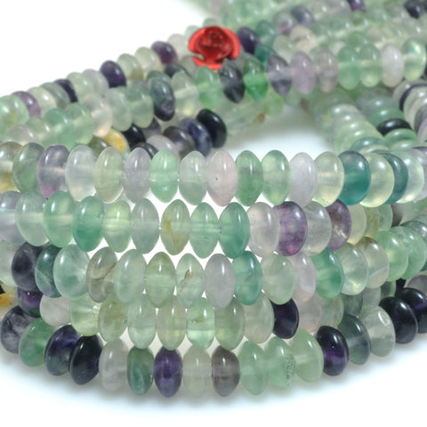 Natural Rainbow Fluorite smooth disc rondelle beads Purple Green Crystal wholesale loose gemstones for  jewelry making DIY bracelet necklace