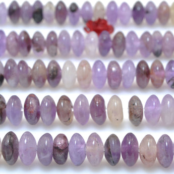 Natural Purple Amethyst Stone smooth disc rondelle beads wholesale loose gemstones for  jewelry making DIY bracelet necklace