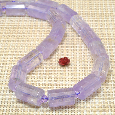 Natural Lavender Amethyst faceted tube beads for jewelry making diy bracelet necklace