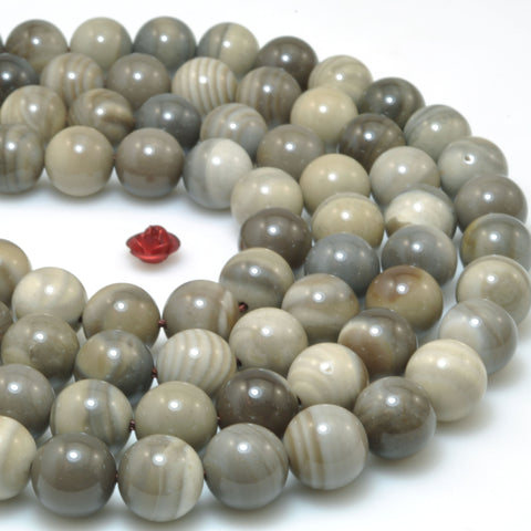 Natural Brown Banded Jasper smooth round beads striped jasper stone wholesale loose gemstones for jewlery making diy bracelet necklace