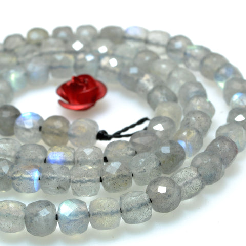 Natural Labradorite stone faceted cube beads loose gemstones wholesale for jewelry making bracelet necklace
