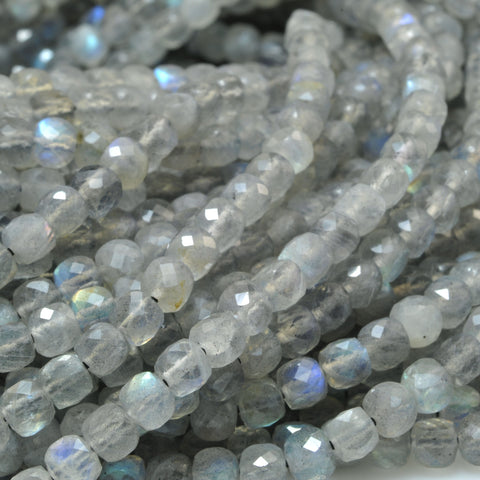 Natural Labradorite stone faceted cube beads loose gemstones wholesale for jewelry making bracelet necklace