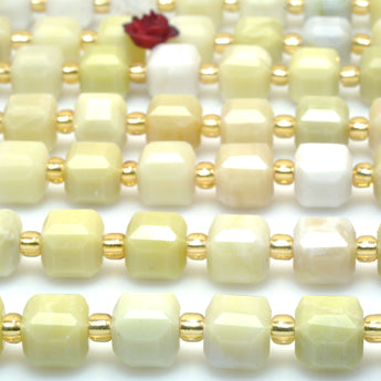Natural Lemon Jade faceted Cube beads wholesale loose gemstone for jewelry making diy bracelet necklace
