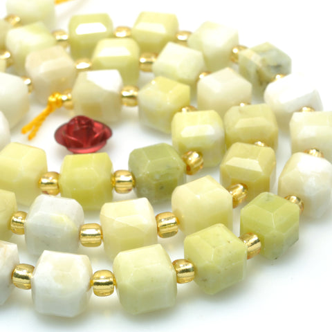 Natural Lemon Jade faceted Cube beads wholesale loose gemstone for jewelry making diy bracelet necklace