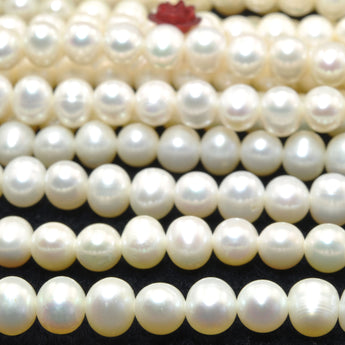 Natural White Fresh Water Pearl smooth egg beads wholesale for jewelry making diy bracelet necklace earrings design