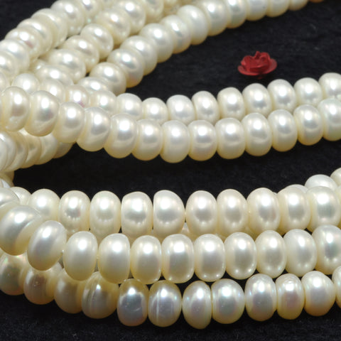 Natural White Flash Water Pearl smooth Rondell beads wholesale for jewelry making diy bracelet necklace earrings design