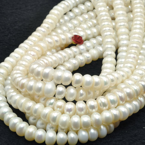 Natural White Flash Water Pearl smooth Rondell beads wholesale for jewelry making diy bracelet necklace earrings design