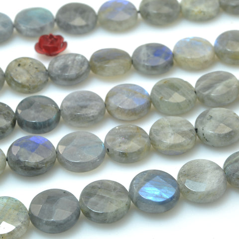 Natural Labradorite Stone faceted coin beads wholesale gemstone jewelry for jewelry making diy bracelet necklace Design