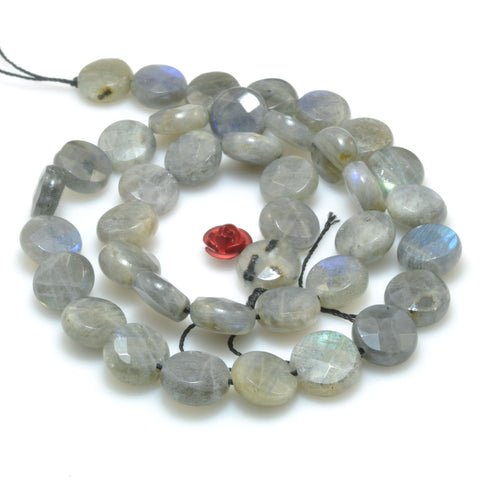 Natural Labradorite Stone faceted coin beads wholesale gemstone jewelry for jewelry making diy bracelet necklace Design
