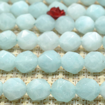 Malaysia Blue Jade star cut faceted nugget beads aquamarine blue jade gemstone wholesale for jewelry making diy