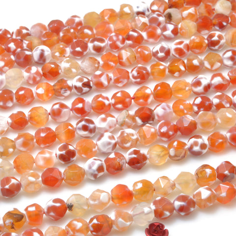 Rainbow Agate star cut faceted nugget beads orange red agate stone wholesale gemstone for jewelry making diy bracelet