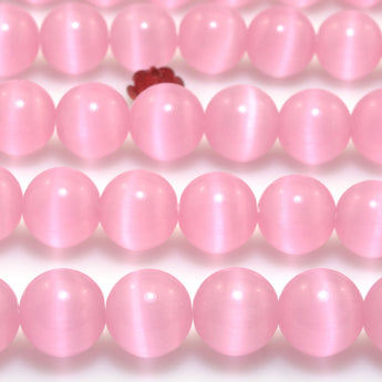 Pink Cat Eye Synthetic smooth round beads chatoyant cat eyes wholesale loose stones for jewelry making diy bracelet necklace