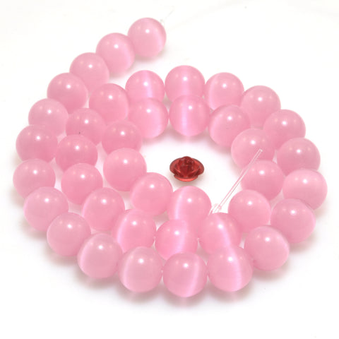 Pink Cat Eye Synthetic smooth round beads chatoyant cat eyes wholesale loose stones for jewelry making diy bracelet necklace