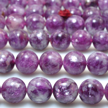 Natural Lepidolite AA Grade Stone smooth round beads wholesale loose gemstones for jewelry making diy bracelet necklace