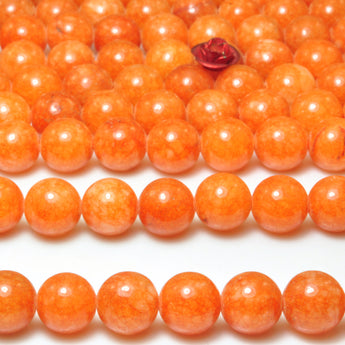 Orange Malaysia Jade smooth round loose beads wholesale gemstone for jewelry making DIY stuff