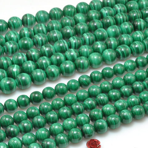 Natural Green Malachite Stone smooth round beads wholesale gemstone for jewelry making diy bracelet necklace