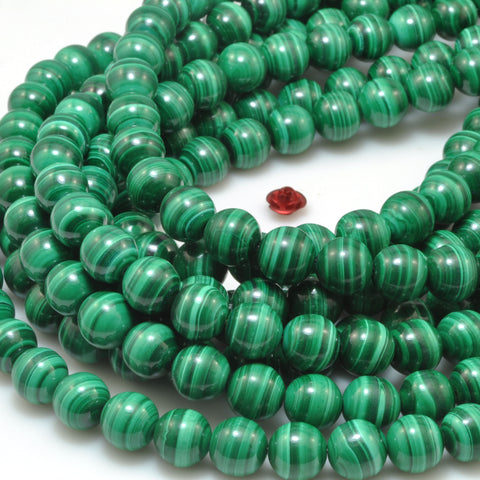 Natural Green Malachite Stone smooth round beads wholesale gemstone for jewelry making diy bracelet necklace