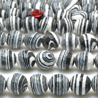 Zebra Stone Synthetic faceted round beads for jewelry making diy bracelet necklace loose gemstones wholesale