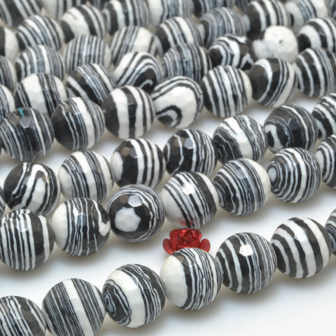 Zebra Stone Synthetic faceted round beads for jewelry making diy bracelet necklace loose gemstones wholesale