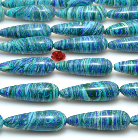 Blue Malachite Synthetic stone smooth teardrop beads wholesale for jewelry making diy bracelet necklace