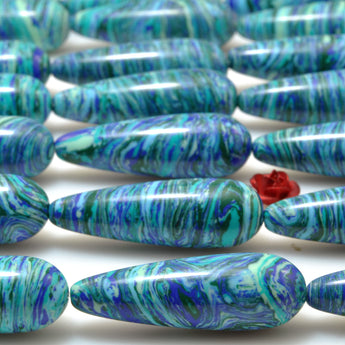 Blue Malachite Synthetic stone smooth teardrop beads wholesale for jewelry making diy bracelet necklace