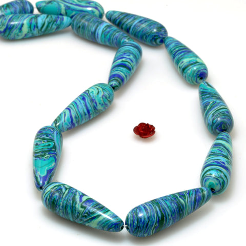 Blue Malachite Synthetic stone smooth teardrop beads wholesale for jewelry making diy bracelet necklace