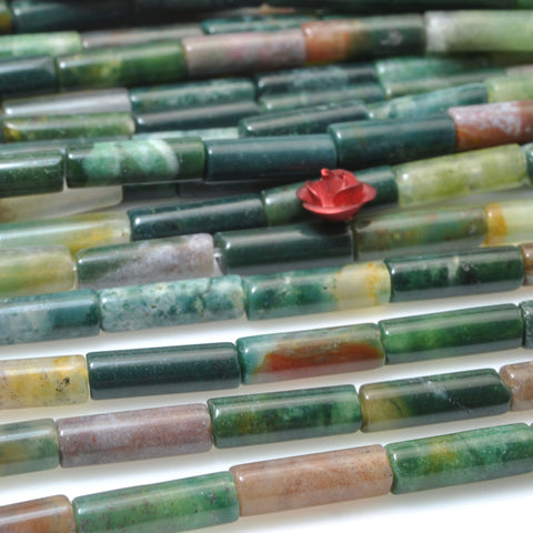 Indian Agate Natural Stone smooth tube beads wholesale loose gemstones for jewelry making diy bracelet necklace design