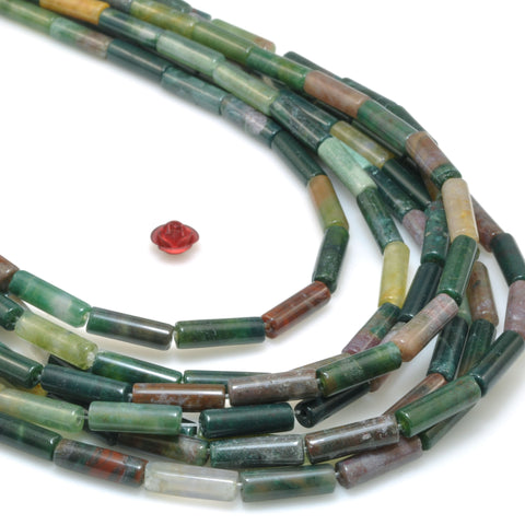 Indian Agate Natural Stone smooth tube beads wholesale loose gemstones for jewelry making diy bracelet necklace design