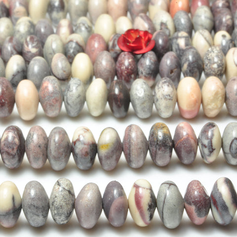 YesBeads Natural Porcelain jasper smooth rondelle beads gemstone wholesale jewelry making bracelet diy stuff