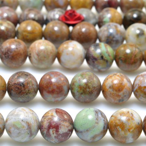 Natural African Opal Brwon Opal Stone smooth round beads gemstone wholesale for jewelry making diy bracelet necklace