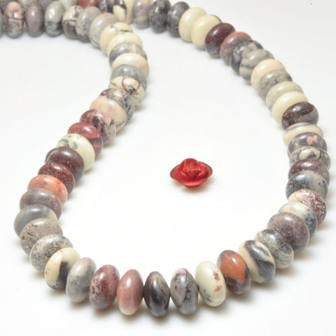 YesBeads Natural Porcelain jasper smooth rondelle beads gemstone wholesale jewelry making bracelet diy stuff