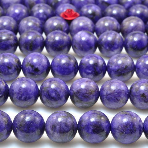 Purple Charoite Stone smooth round beads wholesale gemstones for jewelry making diy bracelet necklace