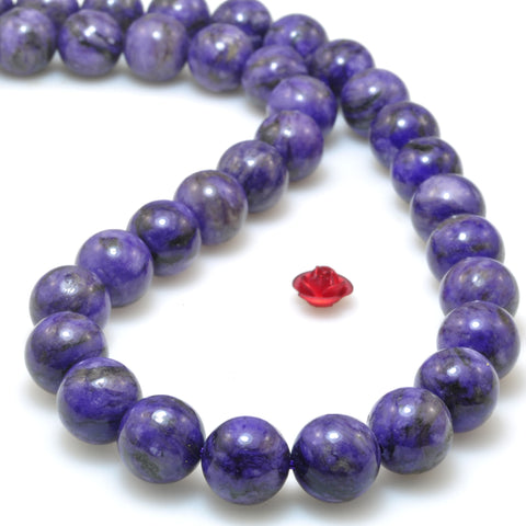 Purple Charoite Stone smooth round beads wholesale gemstones for jewelry making diy bracelet necklace