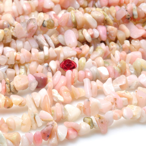 Natural Pink Opal stone smooth chip beads wholesale loose gemstone for jewelry making diy bracelet necklace