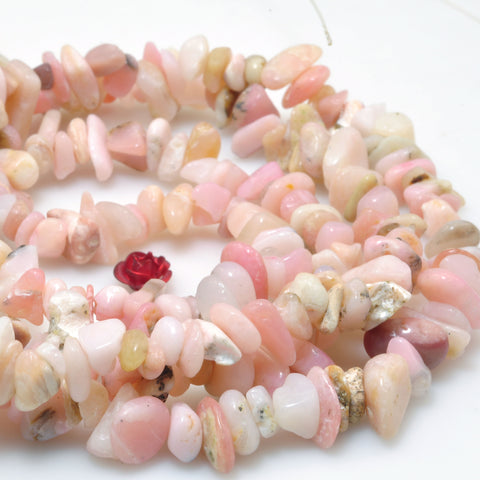 Natural Pink Opal stone smooth chip beads wholesale loose gemstone for jewelry making diy bracelet necklace