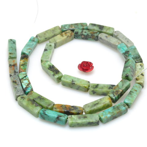 Natural African Turquoise Stone smooth rectangle tube beads green turquoise gemstone wholesale jewelry making diy bracelet necklace