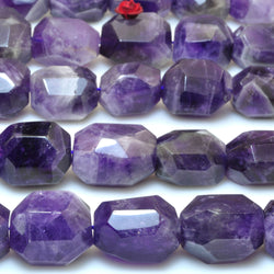 Natural Amethyst Stone faceted drum nugget chunks beads purple gemstone for jewelry making diy bracelet necklace