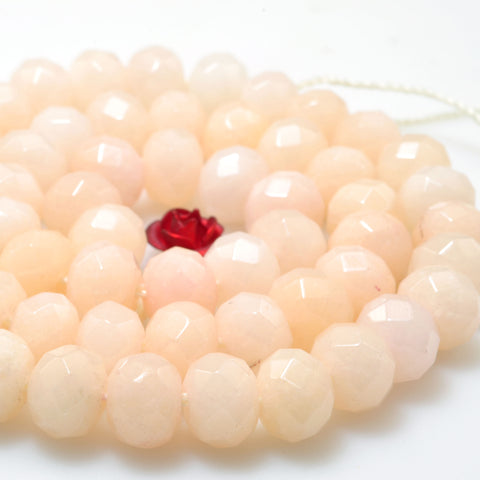 Malaysia Jade faceted rondelle beads Pink Jade gemstone wholesale for jewelry making diy bracelet necklace