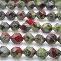 Natural Dragon Bloodstone star cut faceted nugget beads gemstone wholesale jewelry making diy bracelet necklace