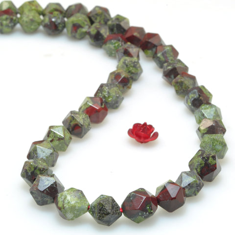 Natural Dragon Bloodstone star cut faceted nugget beads gemstone wholesale jewelry making diy bracelet necklace