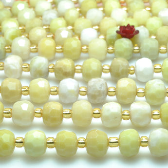 Natural butter jade faceted rondelle beads green stone wholesale loose gemstones for jewelry making diy bracelet necklace