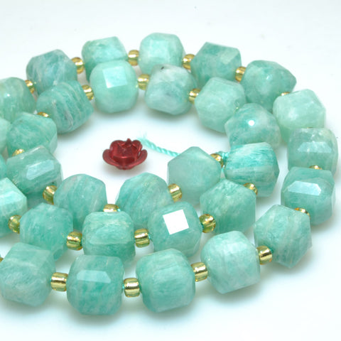 Natural Amazonite stone faceted cube beads wholesale loose gemstone for jewelry making diy bracelet necklace